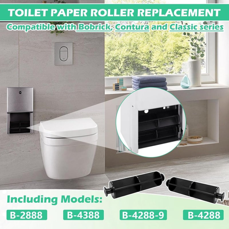 ulapithi B-2888 B-4288 B-4388 B-4288-9 Toilet Paper Holder Roller Spindle Replacement Compatible with Bobrick/Classic/Contura Series Dispensers for Sturdy Replacement Spindle for Toilet Paper Dispensers-2 Pack - Image 4